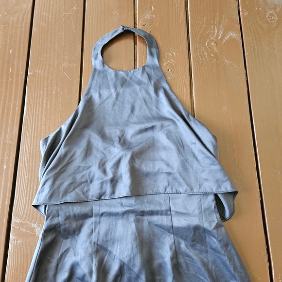 Modern Citizen Women's Navy Blue‎ Satin Halter Neck Mini Dress. Size M - Picture 2 of 12